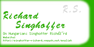 richard singhoffer business card